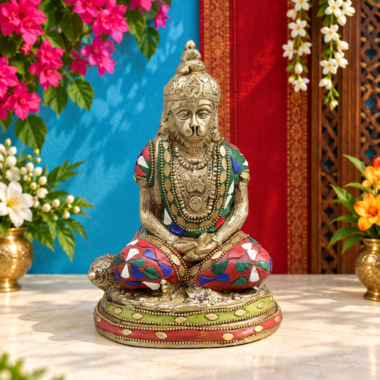 ब्रासोरा® वृंदावन वेणुगोपाल कृष्ण पीतल की प्रतिमा मोर के साथ | एंटीक नीला और सुनहरा रंग | ऊँचाई 20 इंच