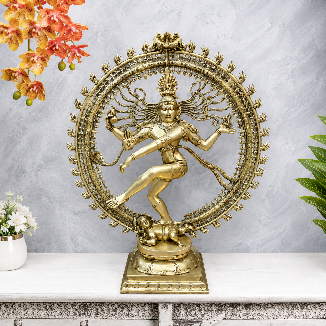 Brassaura® Lord Nataraja Brass Statue | Cosmic Dance of Creation & Destruction | Height 24 Inches & Weight 23 Kgs