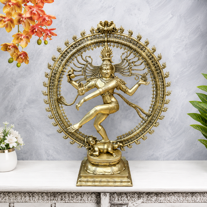 Brassaura® Lord Nataraja Brass Statue | Cosmic Dance of Creation & Destruction | Height 24 Inches & Weight 23 Kgs