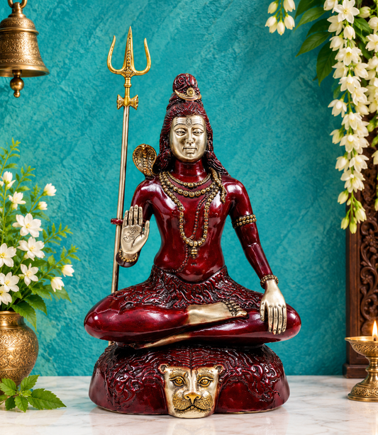 Brassaura® ब्रास शिव प्रतिमा | ऊंचाई 22 इंच और वज़न 15.40 किग्रा