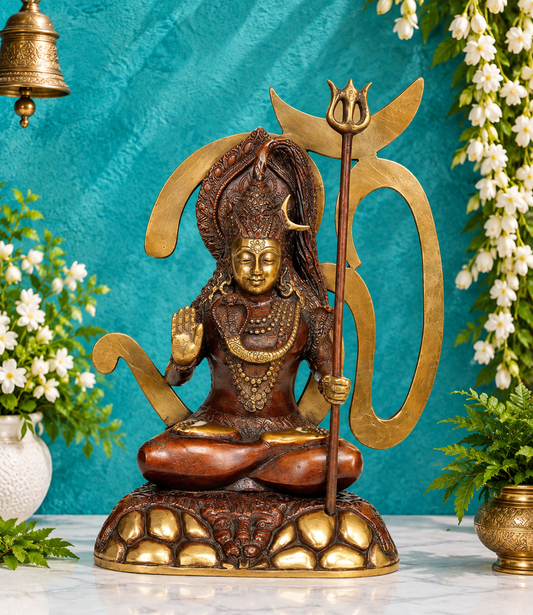 ब्रासौर® पीतल की शिव प्रतिमा | ऊँचाई 12 इंच और वज़न 4.3 किलोग्राम