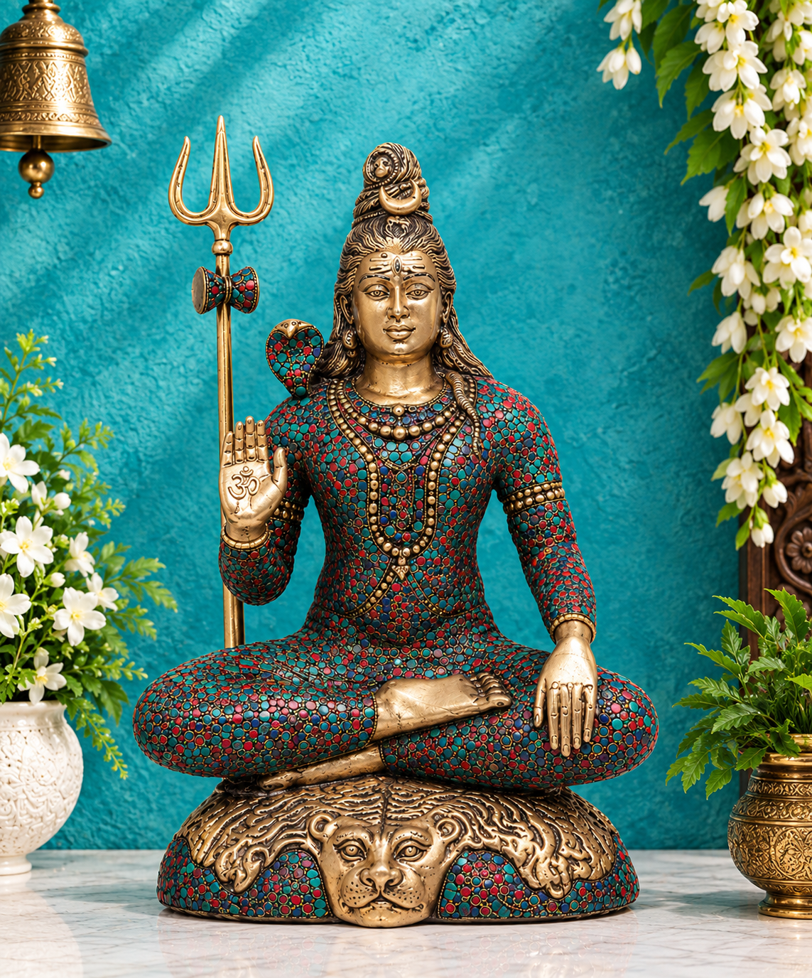 ब्रसौरा® ब्रास सीटिंग शिव प्रतिमा | ऊंचाई 22 इंच और वजन 17.10 किलोग्राम