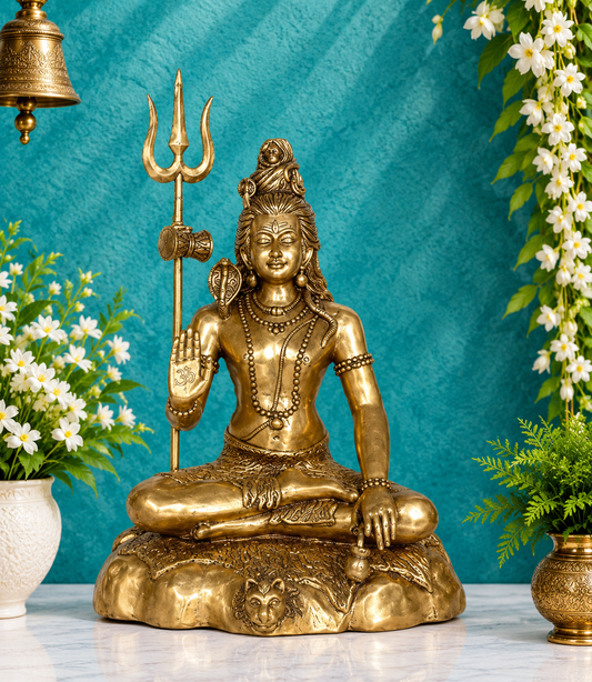 ब्रसौरा® ब्रास शिव प्रतिमा | ऊंचाई 30 इंच और वजन 35.20 किलोग्राम