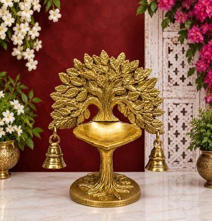 ब्रासुरा™ ब्रास ट्री दीया - ऊँचाई 7 इंच और वज़न 1.2 किग्रा | समृद्धि और संतुलन का प्रतीक सुरुचिपूर्ण वृक्ष डिज़ाइन