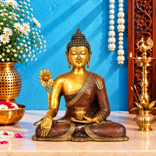 ब्रसौरा® ब्रास बुद्ध प्रतिमा | ऊंचाई 24 इंच और वजन 21.76 किलोग्राम