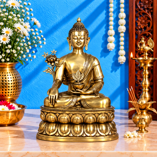 ब्रस्सौरा® पीतल बुद्ध प्रतिमा | ऊँचाई 38 इंच और वज़न 49.70 किलोग्राम