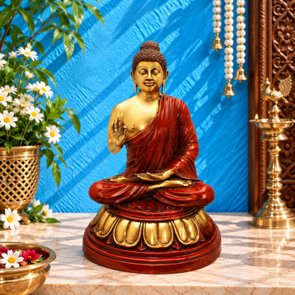 पीतल क्लासिक बुद्ध वज़न 15.6 किग्रा और ऊंचाई 22 इंच