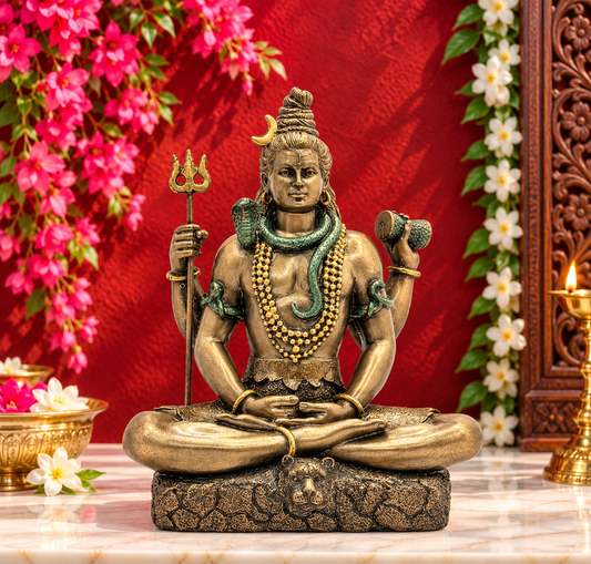 Brassaura® रेज़िन महादेव प्रतिमा – ऊँचाई 8 इंच | पूजा और सजावट