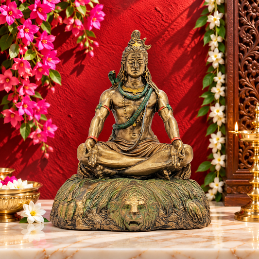 ब्रेसौरा® रेज़िन महादेव प्रतिमा - ऊँचाई 4.8 इंच | पूजा और सजावट