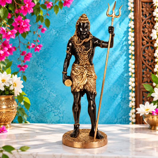 ब्रासौड़ा® कलात्मक पीतल की शिव प्रतिमा – ऊंचाई 23.5 इंच और वज़न 9.5 किलोग्राम | क्लासिक हिंदू प्रतिमा