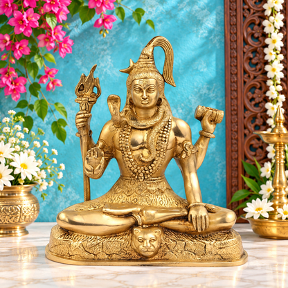 Brassaura™ देवोशनल ब्रास भगवान शिव प्रतिमा – ऊँचाई 9 इंच और वज़न 2.8 किलोग्राम