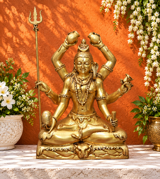 पीतल की महामृत्युंजय मूर्ति 31 इंच शक्तिशाली और सुंदर सजावटी प्रतिमा