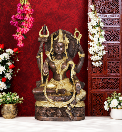 ब्रासौर™ पीतल की शिव प्रतिमा | ऊंचाई 10 इंच और वज़न 4 किलोग्राम