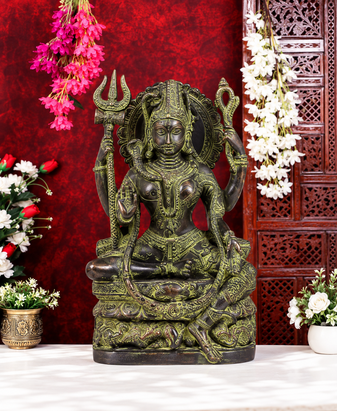 ब्रासुर्रा™ पीतल शिव प्रतिमा | ऊँचाई 10 इंच और वज़न 4 किग्रा