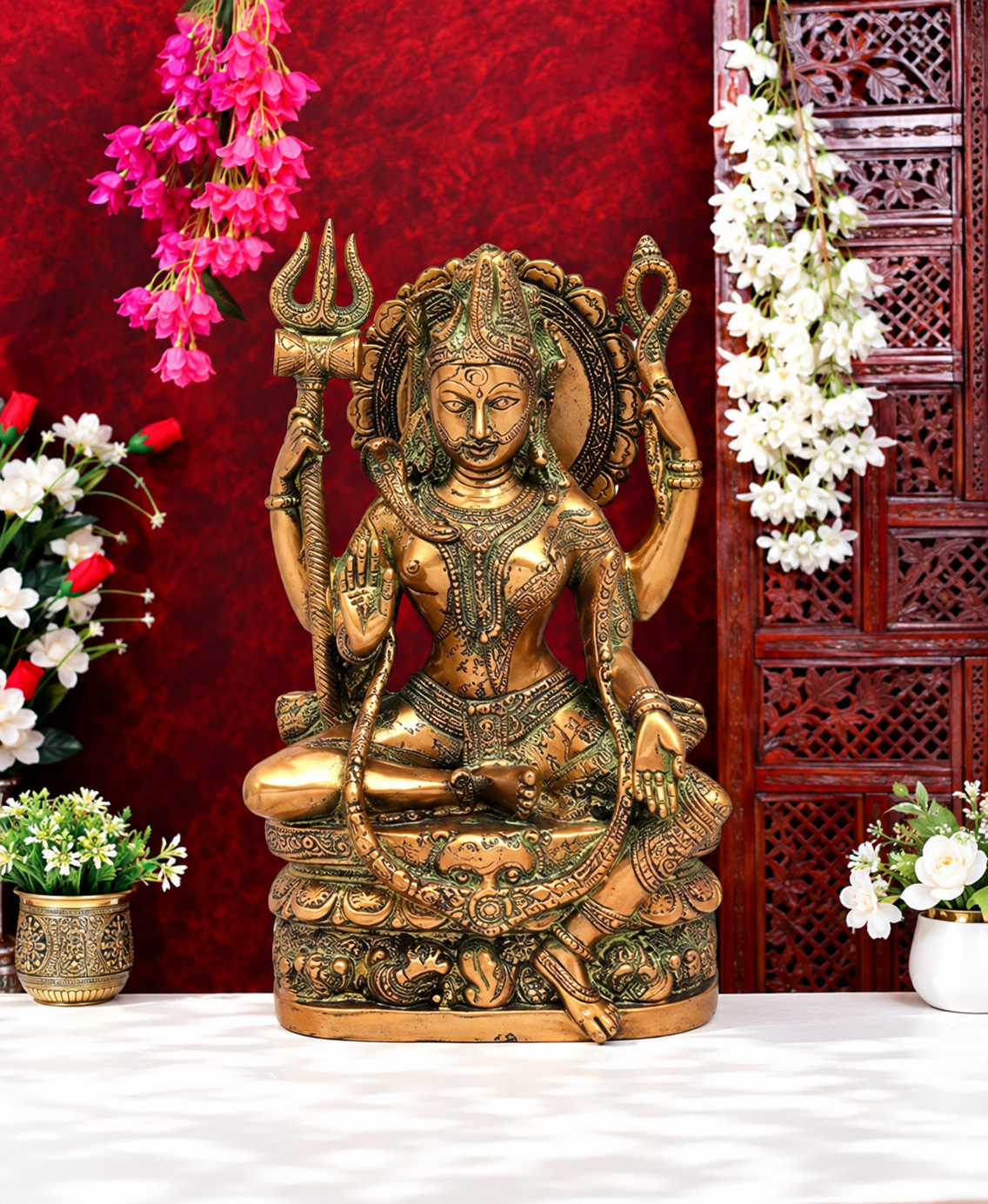 ब्रासुर्रा™ पीतल शिव प्रतिमा | ऊँचाई 10 इंच और वज़न 4 किग्रा