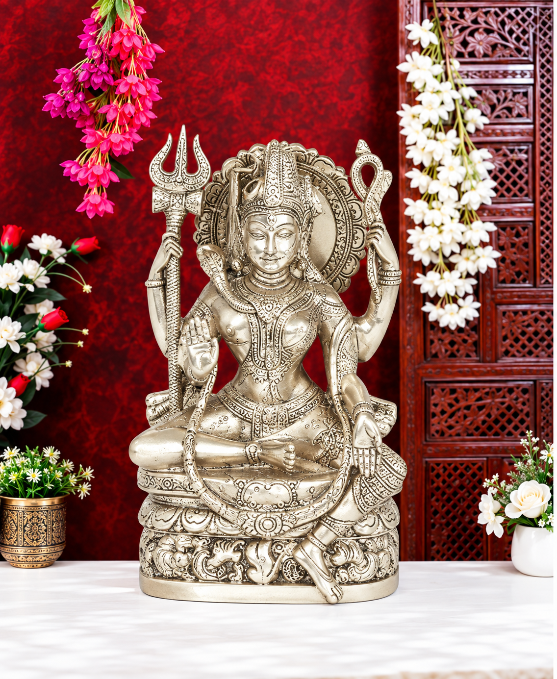ब्रासुर्रा™ पीतल शिव प्रतिमा | ऊँचाई 10 इंच और वज़न 4 किग्रा