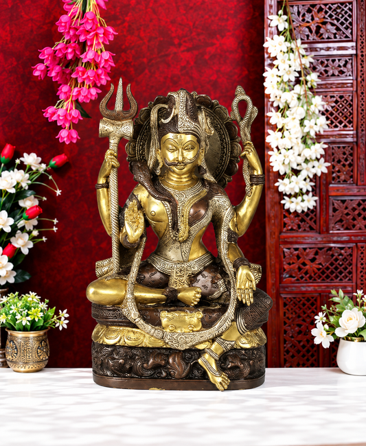 ब्रासुर्रा™ पीतल शिव प्रतिमा | ऊँचाई 10 इंच और वज़न 4 किग्रा