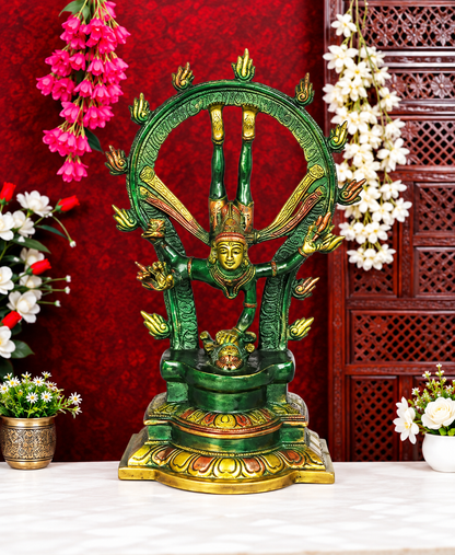 Brassaura™ ब्रास शिव का गंगावतरण (नटराज) मूर्तिकला | ऊंचाई 12 इंच और वज़न 2.70 किग्रा
