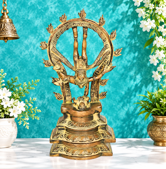 ब्रेसौरा™ पीतल शिव का गंगावतरण (नटराज) मूर्तिकला | ऊँचाई 12 इंच और वज़न 2.70 किग्रा