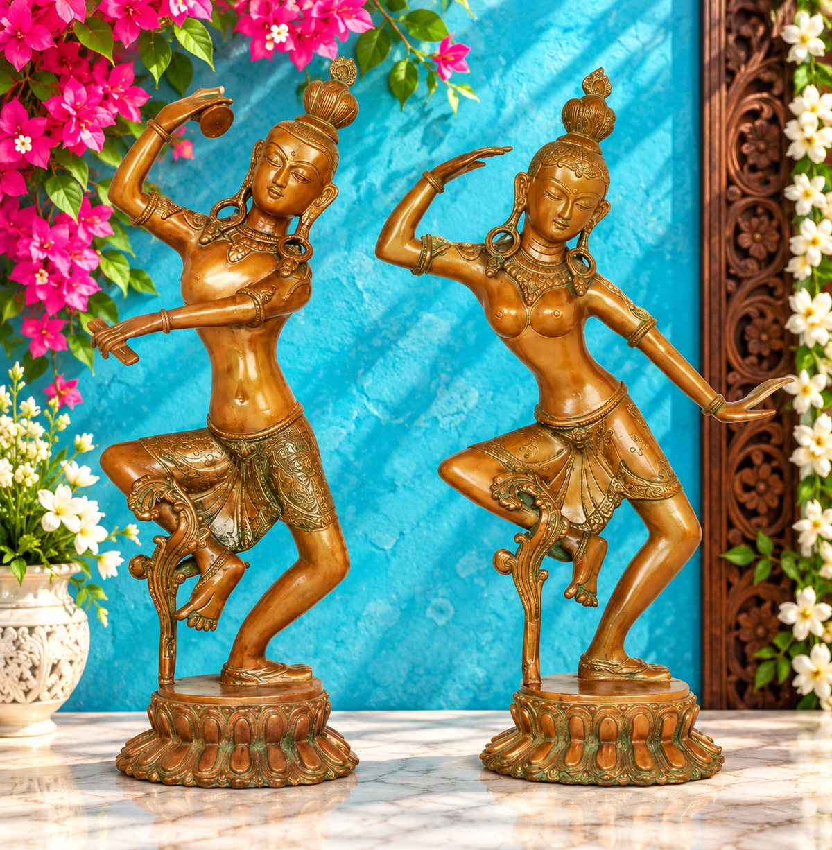 Brassaura® Shiva Parvati Idol Set | Statue for Home Temple, Pooja Room | Height 17 Inches | Weight 7.4 Kgs