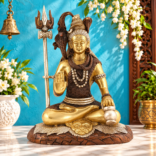 Brassaura™ पीतल शिव प्रतिमा | ऊँचाई 10 इंच और वज़न 3.80 किग्रा
