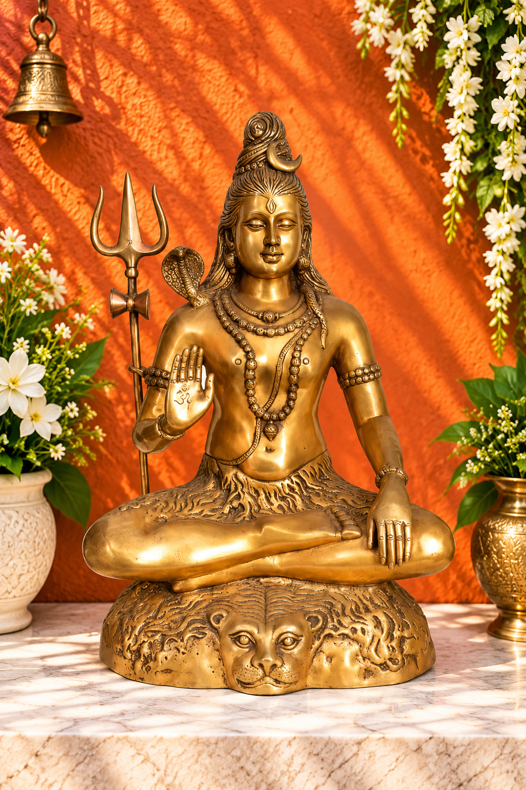 ब्रसौरा® ब्रास शिव प्रतिमा | ऊँचाई 23 इंच और वज़न 15.30 किलोग्राम