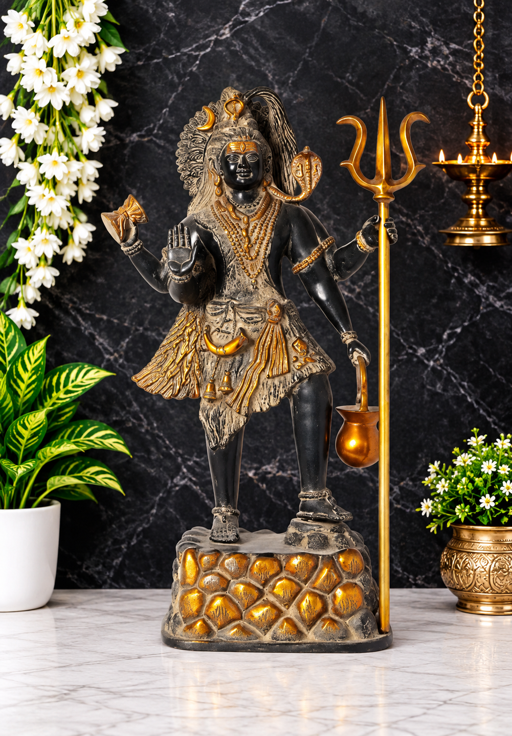 ब्रैसौरा® पीतल शिव प्रतिमा | ऊंचाई 27 इंच और वजन 21.50 किलोग्राम