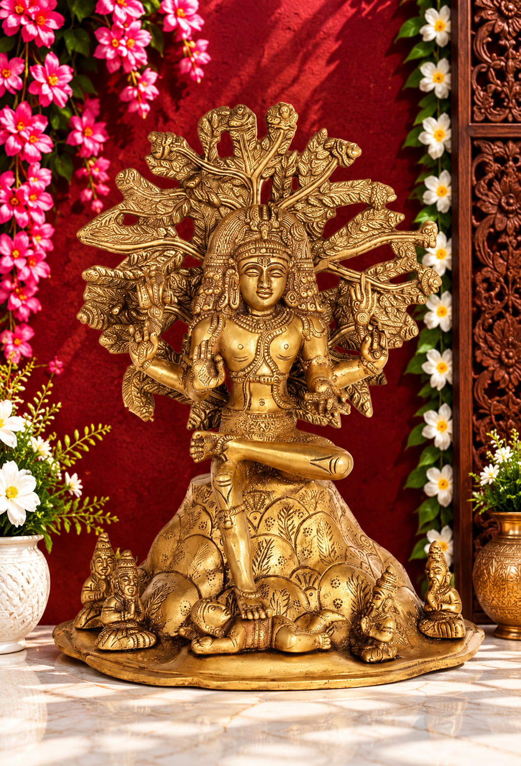 ब्रासुर्रा® पीतल शिव प्रतिमा | ऊंचाई 12 इंच और वज़न 6.20 किग्रा