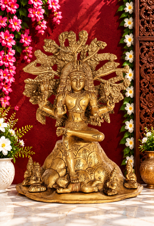ब्रासुर्रा® पीतल शिव प्रतिमा | ऊंचाई 12 इंच और वज़न 6.20 किग्रा