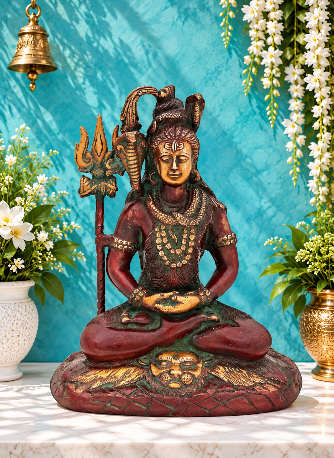 ब्रासौरा® ब्रास शिव प्रतिमा | ऊंचाई 10.4 इंच और वज़न 3.70 किलोग्राम