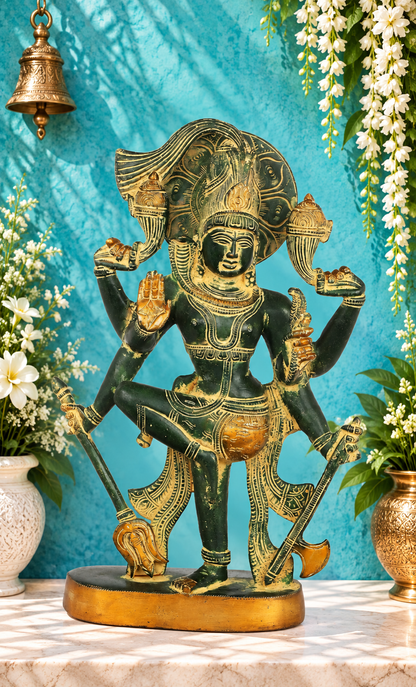 ब्रासौर® पीतल की शिव प्रतिमा | ऊंचाई 13 इंच और वज़न 4.80 किलोग्राम