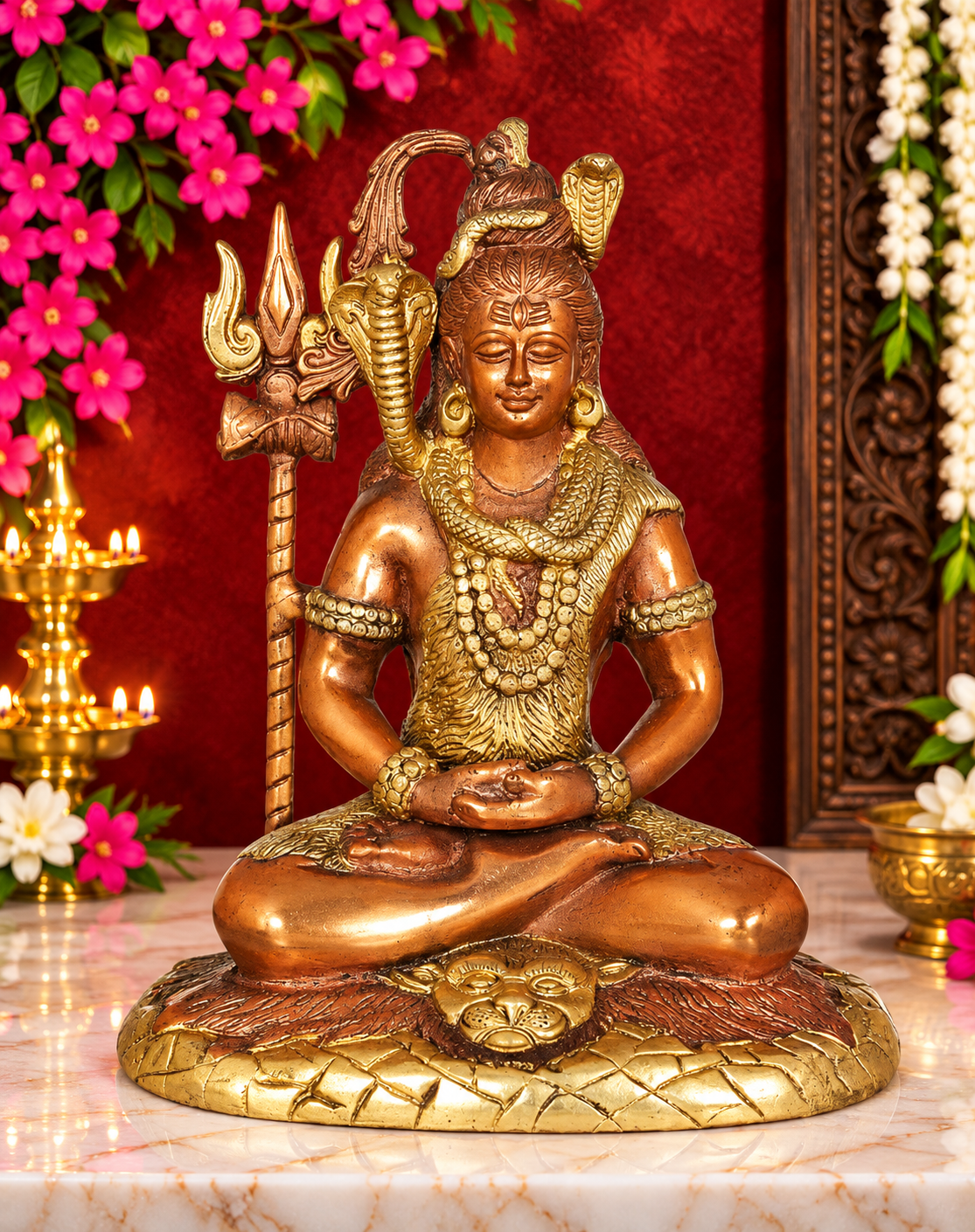 ब्रासुर® पीतल की शिव प्रतिमा | ऊंचाई 10.4 इंच और वजन 3.70 किलोग्राम