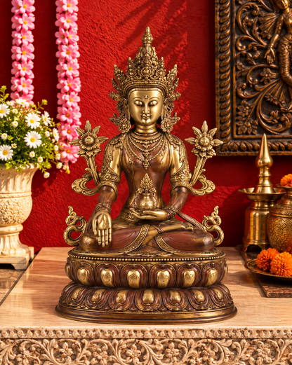 ब्रासौर™ शुद्ध पीतल श्वेत तारा प्रतिमा - ऊंचाई 14 इंच, वज़न 5.3 किलोग्राम