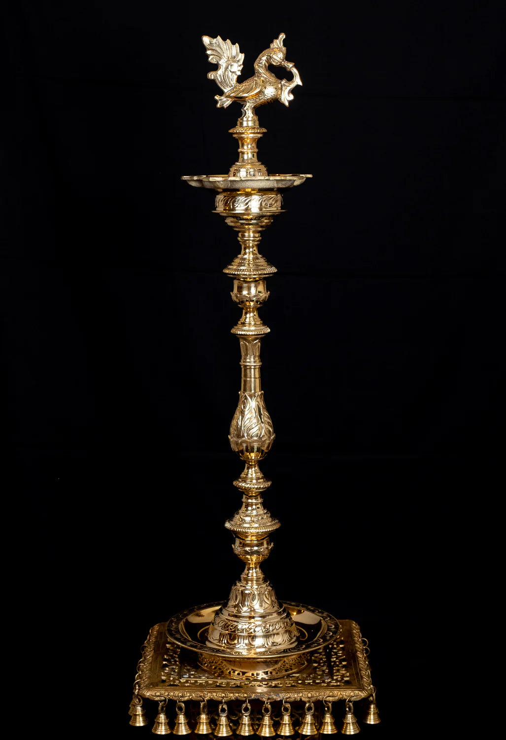 Brass Peacock deepam Weight 12 Kg And Height 38 Inch