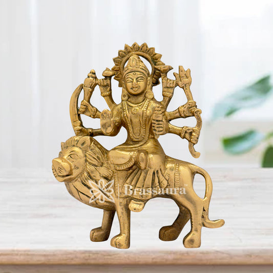 Brass Durga Idol for Home and Decor Weight .65 Kg Height 13 cm