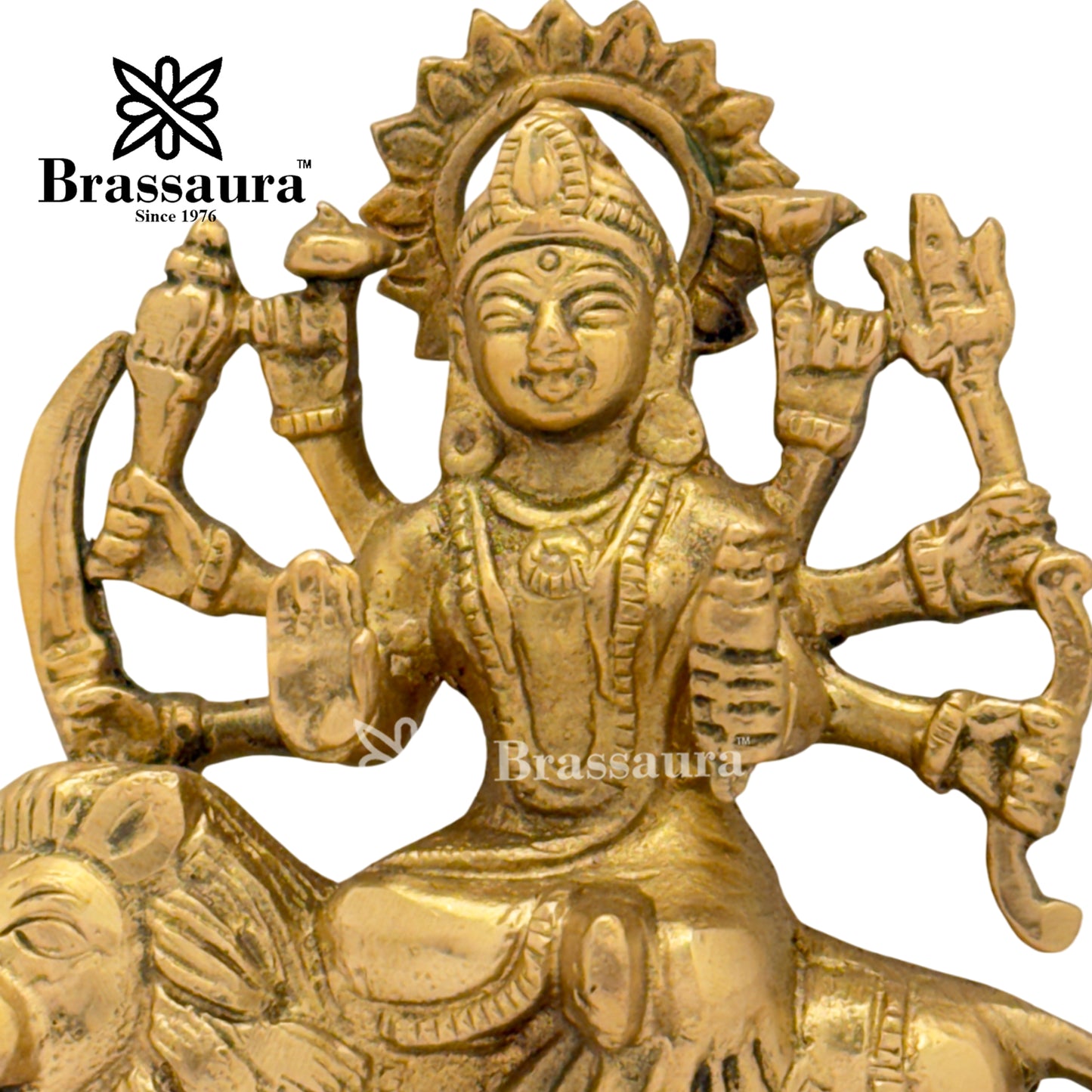 Brass Durga Idol for Home and Decor Weight .65 Kg Height 13 cm