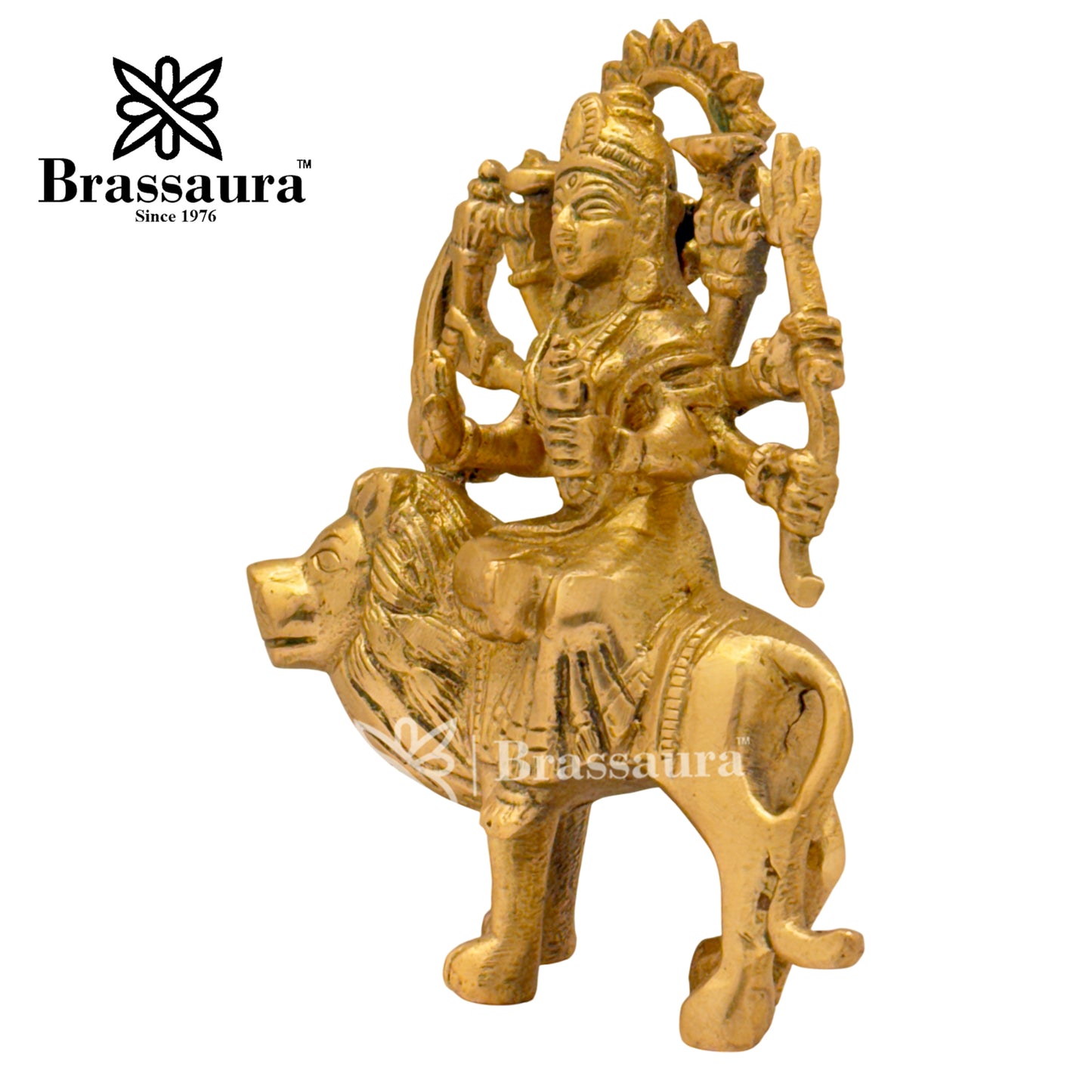 Brass Durga Idol for Home and Decor Weight .65 Kg Height 13 cm