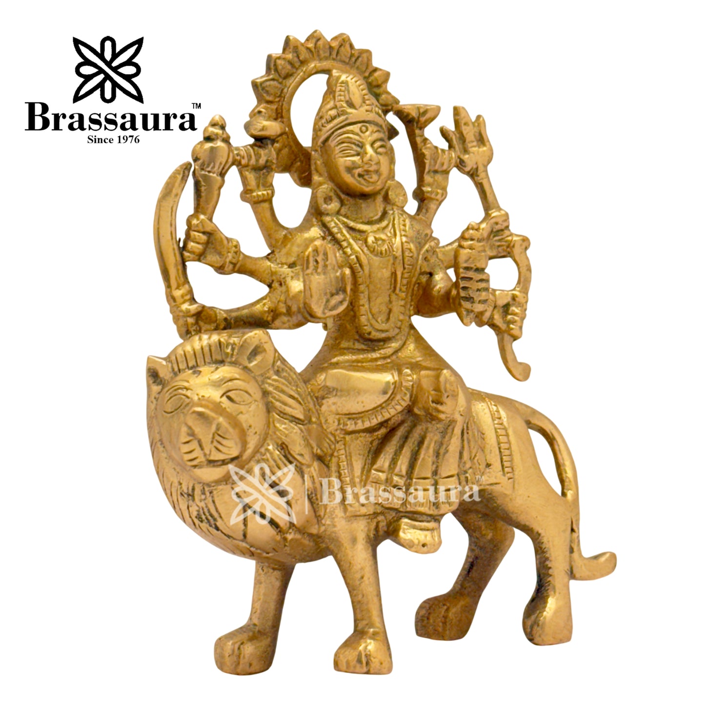 Brass Durga Idol for Home and Decor Weight .65 Kg Height 13 cm