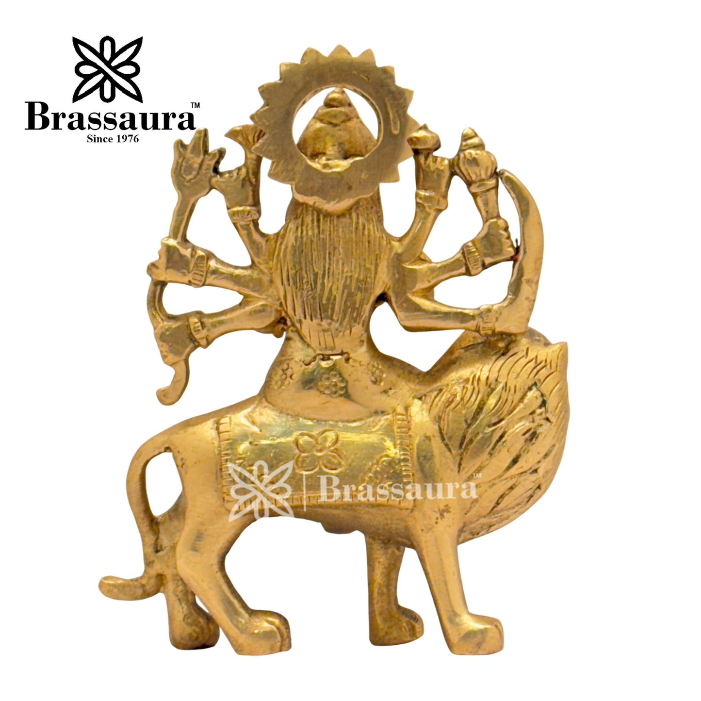 Brass Durga Idol for Home and Decor Weight .65 Kg Height 13 cm