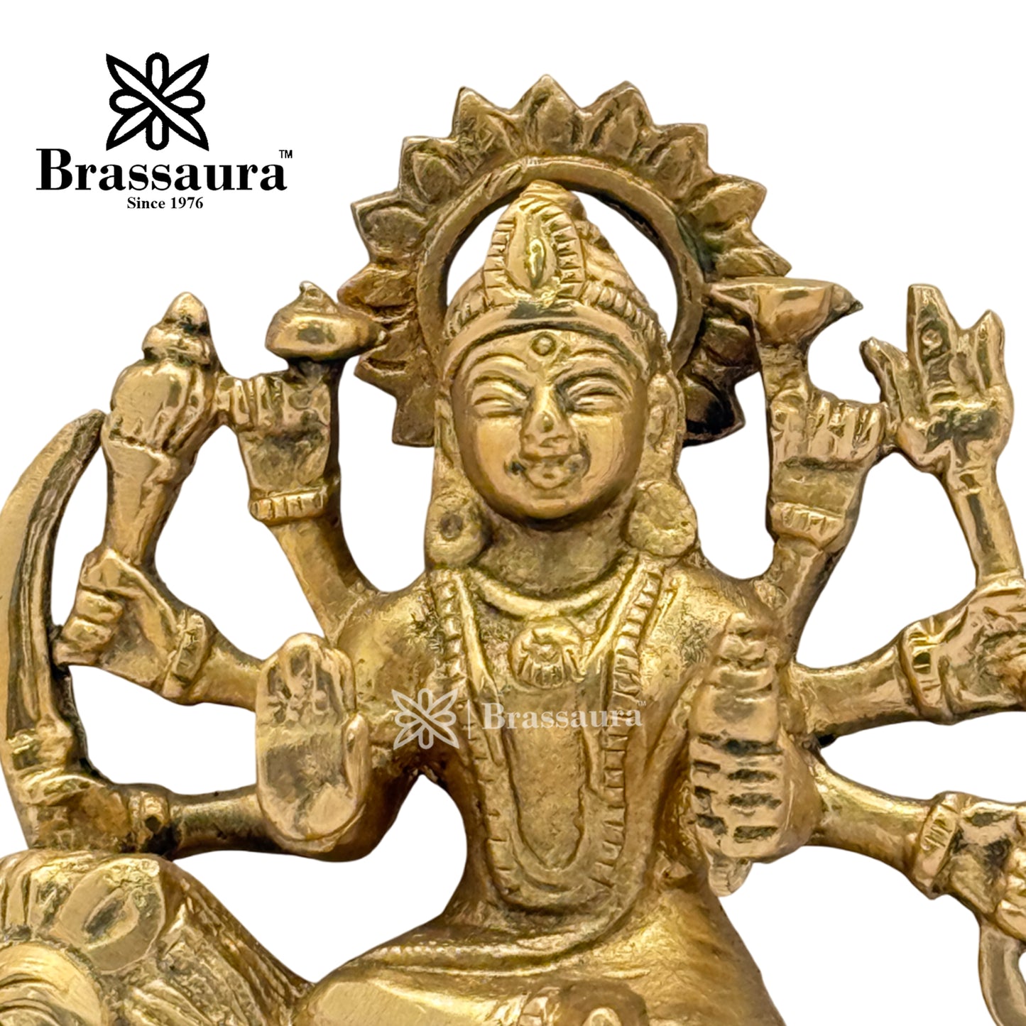 Brass Durga Idol for Home and Decor Weight .65 Kg Height 13 cm
