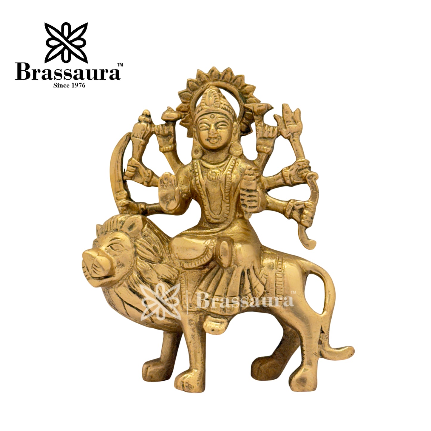 Brass Durga Idol for Home and Decor Weight .65 Kg Height 13 cm