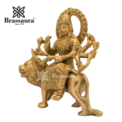 Brass Durga Idol for Home and Decor Weight 1.2 Kg Height 15 cm