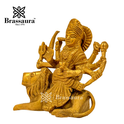 Brass Durga Idol for Home and Decor Weight .75 Kg Height 10 cm