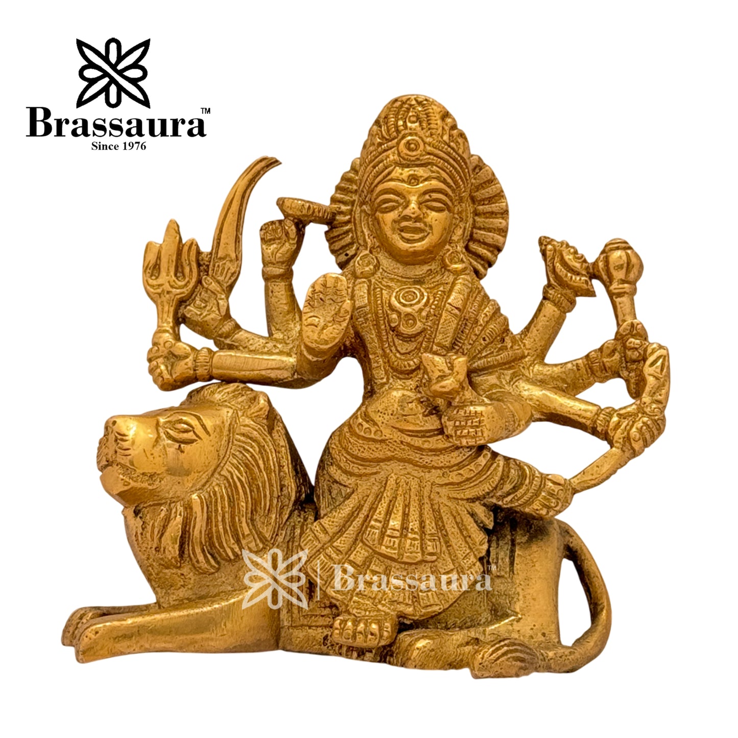 Brass Durga Idol for Home and Decor Weight .75 Kg Height 10 cm