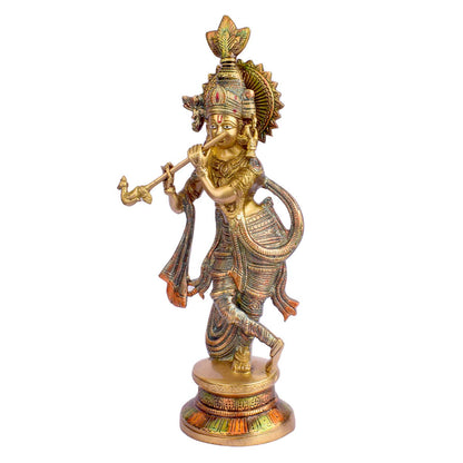 Brassaura® Brass Large Krishna God Statue | Height 15 Inches