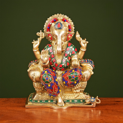 Brassaura® Brass Ganesha Statue | Height 9.25 Inches