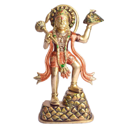 Brassaura® Brass Kesari Nandan Hanuman Idol | Height 14.2 Inches