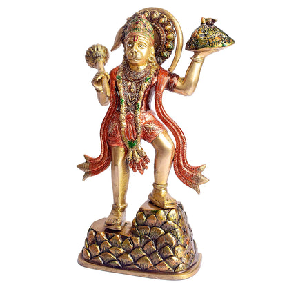 Brassaura® Brass Kesari Nandan Hanuman Idol | Height 14.2 Inches