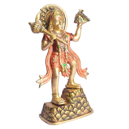 Brassaura® Brass Kesari Nandan Hanuman Idol | Height 14.2 Inches