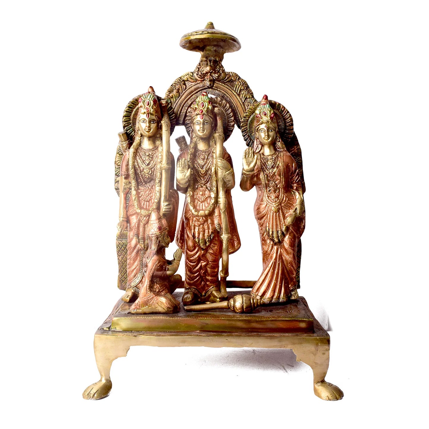 ब्रासोरा® वृंदावन वेणुगोपाल कृष्ण पीतल की प्रतिमा मोर के साथ | एंटीक नीला और सुनहरा रंग | ऊँचाई 20 इंच
